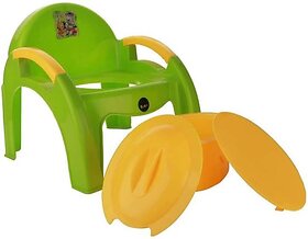 Manav Enterprises 101 Baby Chair Potty Green Potty Seat (Multicolor)