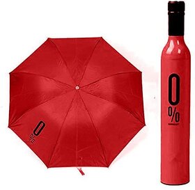 Manav Enterprises Bottle Umbrella For Rain Portable And Compact Umbrella For Travel Umbrella (Red)