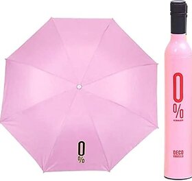 Manav Enterprises Bottle Umbrella For Rain Portable And Compact Umbrella For Travel Umbrella (Pink)