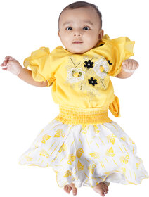 Baby Girl yellow Floral Print Frock
