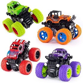 Manav Enterprises Mini Monster Trucks Friction Powered Cars For Kids (Multicolor, Pack Of 4)