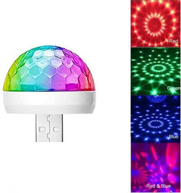 Mini Disco Ball, Party Light Music Controlled USB Powered DJ LED Lamps for Cars, Home, Room, Party, Birthday, Diwali.