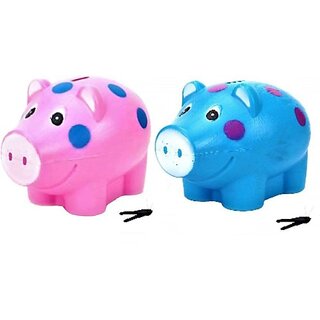 Manav Enterprises Piggy Bank, Money Bank, For Kids - Set Of 2 (Pink And Pink) Coin Bank (Blue) Coin Bank (Pink) Manav Enterprises Piggy Bank, Money Bank, For Kids - Set Of 2 (Pink And Pink) Coin Bank (Blue) Coin Bank (Pink)
