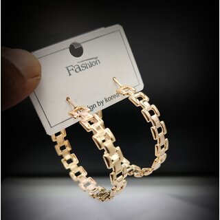                       Korean Imported Stainless Steel Anti Tarnish Round Square Earrings Set                                              