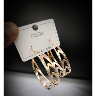                       Korean Imported Stainless Steel Anti Tarnish Round Triangle Earrings Set                                              