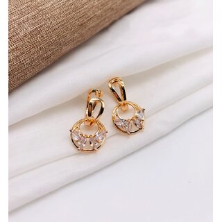                       Premium Quality Gold Plated AD CZ Studs Bali Earrings Set                                              