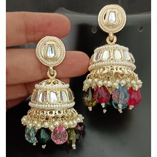                       Medha Shankr Insipired Original Quality Multicolored Jhumki Earrings Set                                              