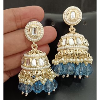                       Medha Shankr Insipired Original Quality Blue Jhumki Earrings Set                                              