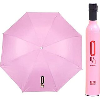 Manav Enterprises Bottle Umbrella For Rain Portable And Compact Umbrella For Travel Umbrella (Pink)