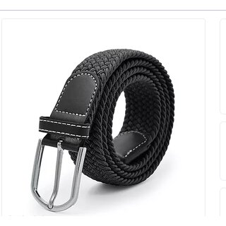                       Stretchable Braided Woven Fabric Belt for Men and Women, Fits on upto 40 inch waist size                                              