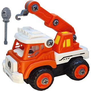 Manav Enterprises Power Crane Truck Construction Building Vehicles Toys For Kids (Red, Pack Of 1)