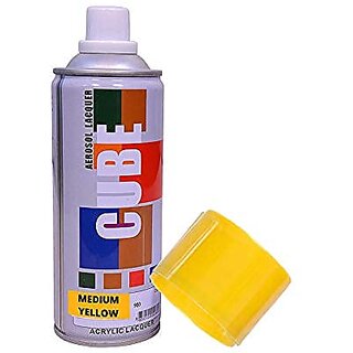                       Sunriders Cube Aerosol Multi Purpose Spray Paint 400 ML -Medium Yellow                                              