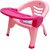 Manav Enterprises Feeding Chair With Table Plastic Chair (Finish Color - Pink, Pre-Assembled)