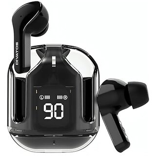                       Divatos DTS005B UltraPods TWS Earbuds  Bluetooth v5.3  HiFi Bass Effect  LED Power Display And Smart Touch Control  Noise Cancellation  Fast Charging  Compatible with All Devices (Black)                                              