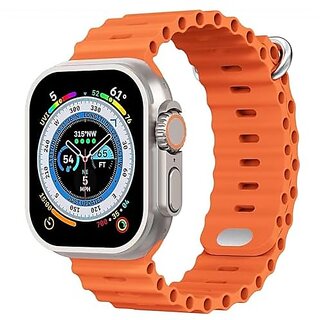                       Divatos DTS-T800 Ultra Smart Watch 1.99 inch Infinite Big Display  Bluetooth Calling  Heart Rate  Sports Features  Without SIM (Orange)                                              