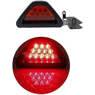                       Sunriders 12 LED Car Blinking Brake Light Triangle Style Rear Tail Brake Flashing Light Universal Fit for All Cars (Red)                                              