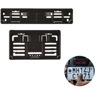                       Sunriders Number Plate Frame/Cover Set of Two PCS (Front and Back) (Black)                                              