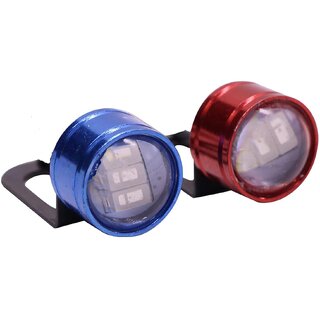                       Sunriders Car Bike Strobe LED Parking Reverse Fog Daytime Light 2 Pc - Red Blue                                              