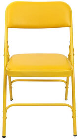 Retro Folding Chair for Home/Study Chair and Restaurant Chair (Metal, Yellow)