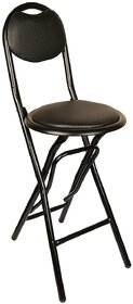 Gin Folding Chair for Home/Study Chair and Restaurant Chair (Metal, Black)