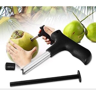                       Shop Stoppers  Black Durable Stainless Steel Coconut Cutter Opener  Coconut Punching Tool                                              