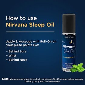 Ayuvya Nirvana Sleep Roll On Oil for Good Night Sleep, Sandalwood Oil  Almond Oil, Improve Sleep  Relaxes Mind, 8ml
