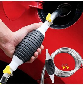 THRIFTKART - Fuel Transfer Pump Kit Tank Sucker Latest High Flow Hand Pump Portable Manual Car Fuel Pump FOR ALL Fuel Oil Liquid, Water, Fish Tank with Pipe on both sides