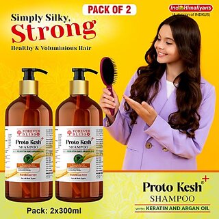                       Ind Himaliyans Proto Kesh Shampoo With KERATIN And ARGAN OIL (Pack Of 2) 300X2  (600 ml)                                              
