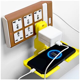                       thriftkart - Multi-Purpose Mobile Charging Stand For Wall Multi Plug For Upto 7 Inch Mobile Stand For Wall Plastic Holder Universal Socket Mobile Charger Stand Holder Wall (assorted color) Wall Mount                                              