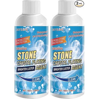                       2 Pcs 2023 New Stone Stain Remover Cleaner, Kitchen Marble Oil Stain Cleaner, Stone Crystal Plating Agent Polishes, Marble Stain Removal for Tile, Granite, Quartz                                              