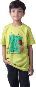 Kid Kupboard Cotton Boys T-Shirt, Yellow, Half-Sleeves, 6-7 Years KIDS6315