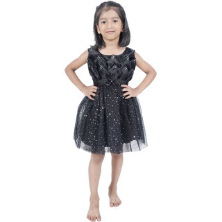                       Party wear layered black dress for Girls                                              