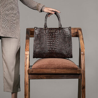                       Classic Rustic Brown Tote Bag Perfect For Women & Girls                                              