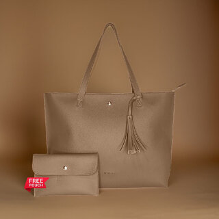                       Classic Brown Tote Bag Perfect For Women & Girls                                              