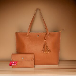                      Classic Tan Tote Bag Perfect For Women & Girls                                              