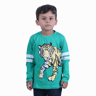                       Kid Kupboard Cotton Baby Boys T-Shirt, Green, Full-Sleeves, 3-4 Years KIDS6316                                              