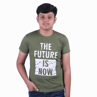                       Kid Kupboard Cotton Boys T-Shirt, Green, Half-Sleeves, 11-12 Years KIDS6319                                              