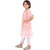 Kid Kupboard Cotton Girls Kurti and Plazzo Set, Pink and White, Half-Sleeves, 8-9 Years KIDS6292