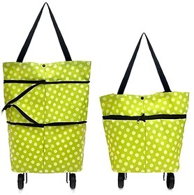 Aseenaa Foldable Shopping Trolley Bag with Wheels, Waterproof Folding Travel Luggage Bag/Vegetable, Grocery, Shopping