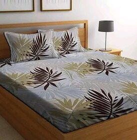 Homeshop20  100  Cotton 1 Double Bedsheet (90 x100 ) + 2 Pillow Cover (20 x 30) (Multi)