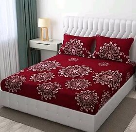 Homeshop20  100  Cotton 1 Double Bedsheet (90 x100 ) + 2 Pillow Cover (20 x 30) (Multi)