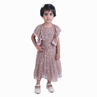                       Kid Kupboard Cotton Baby Girls A-Line Frock, Multicolor, 4-5 Years KIDS6344                                              