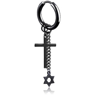 Hip Hop Cross Style Black Earring Hip Hop Cross Style Black Earring