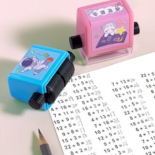                       Roller Digital Teaching Stamp, Mathematic Roller Stamp Within 100 Teaching Math Practice Questions Pre-School Kindengarten Home School Supplies                                              
