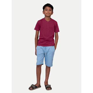                       Boys Maroon V neck T-shirt                                              