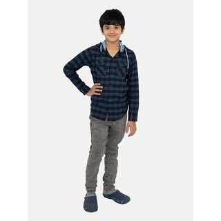                       Boys Teal Checked shirts                                              