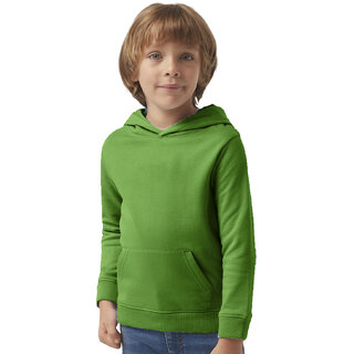                       Boys Solid Green Hooded Sweatshirt                                              