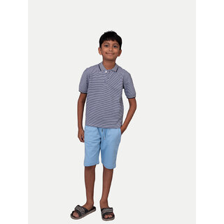                       Boys Navy polo Stripe T-shirt                                              