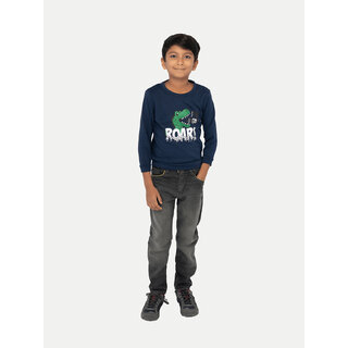                       Boys Dark Navy Printed Sweat Shirt                                              