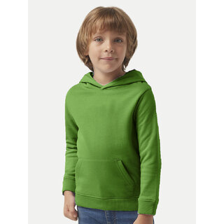                       Boys Solid Green Hooded Sweatshirt                                              